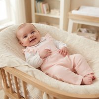 BW-2020-2698: Baby Girls Dungaree With Bows & top Outfit (NB-6 Months)